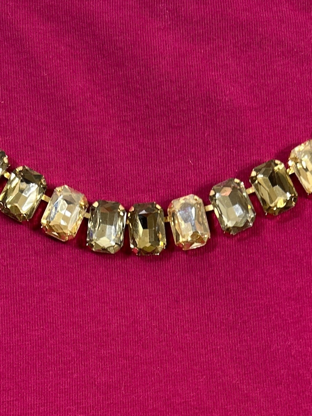 Gold-Tone Champagne Crystal Collar Necklace